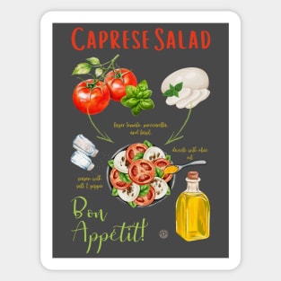 Caprese Salad Recipe - Italian Food Art Sticker